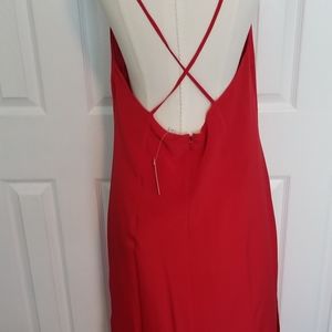 Madewell Silk Midi Slip Dress in Red